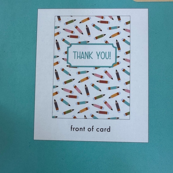 20 Colorful colored Pencil Thank You Card Set w/envelopes✏️FUN 4 teachers&more! - Picture 6 of 7